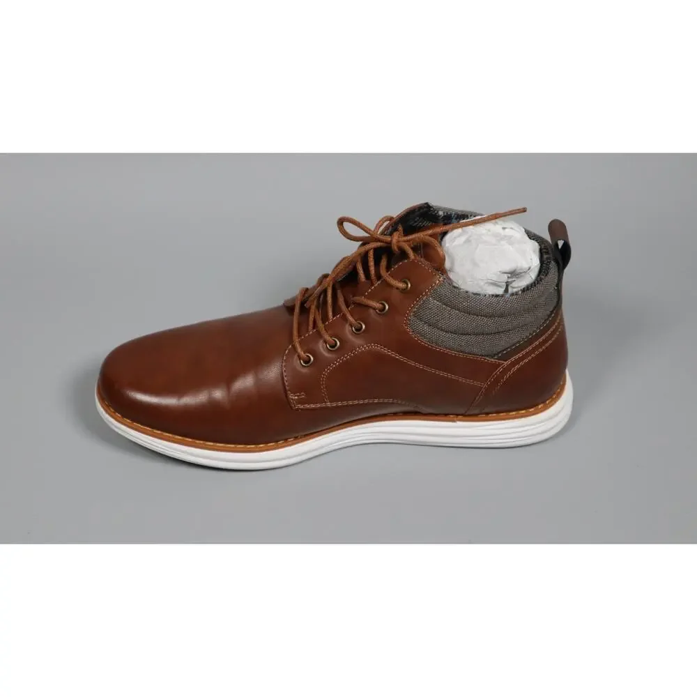 Bruno Marc Men's Mid Top Chukka Sneaker Lace Up Dress Boot Tan Size 12